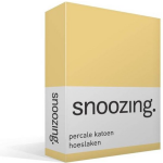 Snoozing - Hoeslaken -90x210 - Percale Katoen - - Geel