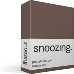 Snoozing - Hoeslaken -90x210 - Percale Katoen - Taupe - Bruin