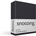 Snoozing Jersey Kinderhoeslaken - 100% Gebreide Jersey Katoen - Peuter (70x150 Cm) - Antraciet - Grijs