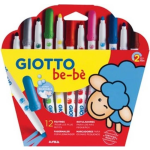 Giotto Be-bè Viltstiften Maxi, Kartonnen Etui Met 12 Stuks In Geassorteerde Kleuren