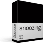 Snoozing - Flanel - Laken - Eenpersoons - 150x260 - - Zwart