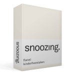 Snoozing Flanel Kinderhoeslaken - 100% Geruwde Flanel-katoen - Peuter (70x150 Cm) - Ivoor - Wit