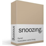 Snoozing - Flanel - Hoeslaken - Extra Hoog - 90/100 X220 - Camel - Geel