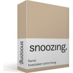 Snoozing - Flanel - Hoeslaken - Extra Hoog - 200x210/220 - Camel - Geel