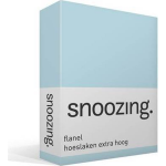 Snoozing - Flanel - Hoeslaken - Extra Hoog - 70x200 - Hemel - Blauw