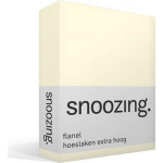 Snoozing - Flanel - Hoeslaken - Extra Hoog - 120x200 - Ivoor - Wit