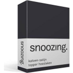 Snoozing - Katoen-satijn - Topper - Hoeslaken - 70x200 - Antraciet - Grijs