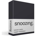 Snoozing - Katoen-satijn - Topper - Hoeslaken - 80x220 - Antraciet - Grijs