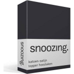 Snoozing - Katoen-satijn - Topper - Hoeslaken - 120x200 - Antraciet - Grijs