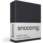 Snoozing - Katoen-satijn - Topper - Hoeslaken - 120x220 - Antraciet - Grijs