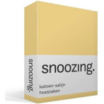 Snoozing - Katoen-satijn - Hoeslaken - 90x210 - - Geel