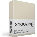 Snoozing - Katoen-satijn - Hoeslaken - Extra Hoog - 90x210 - Ivoor - Wit