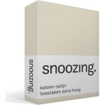Snoozing - Katoen-satijn - Hoeslaken - Extra Hoog - 80x200 - Ivoor - Wit