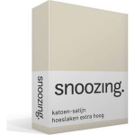 Snoozing - Katoen-satijn - Hoeslaken - Extra Hoog - 120x220 - Ivoor - Wit