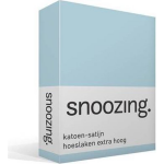 Snoozing - Katoen-satijn - Hoeslaken - Extra Hoog - 90x220 - Hemel - Blauw