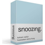 Snoozing - Katoen-satijn - Hoeslaken - Extra Hoog - 90x210 - Hemel - Blauw