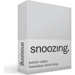 Snoozing - Katoen-satijn - Hoeslaken - Extra Hoog - 70x200 - - Grijs