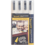 Securit Krijtmarker Medium, Blister Met 4 Stuks - Wit