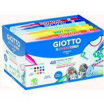 Giotto Decor Textile Textielstiften, Schoolpack Met 48 Stuks In Geassorteerde Kleuren