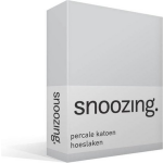 Snoozing - Hoeslaken -180x220 - Percale Katoen - - Grijs