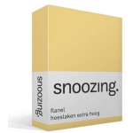 Snoozing - Flanel - Hoeslaken - Extra Hoog - 70x200 - - Geel