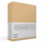 Romanette Flanel Laken - 100% Geruwde Flanel-katoen - 1-persoons (150x250 Cm) - Zand - Geel