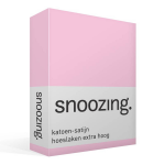 Snoozing - Katoen-satijn - Hoeslaken - Extra Hoog - 180x200 - - Roze