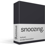 Snoozing Katoen Kinderhoeslaken - 100% Katoen - Peuter (70x150 Cm) - Antraciet - Grijs