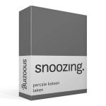 Snoozing - Laken - Lits-jumeaux - Percale Katoen - 240x260 - Antraciet - Grijs