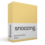 Snoozing - Laken - Lits-jumeaux - Percale Katoen - 240x260 - - Geel