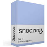 Snoozing Flanel Kinderhoeslaken - 100% Geruwde Flanel-katoen - Peuter (70x150 Cm) - Hemel - Blauw