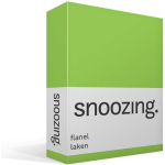 Snoozing - Flanel - Laken - Tweepersoons - 200x260 - Lime - Groen
