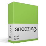 Snoozing - Flanel - Laken - Eenpersoons - 150x260 - Lime - Groen