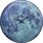 Nextime Wandklok Dia. 35 Cm, Bol Glas, ' Moon Dome' - Blauw