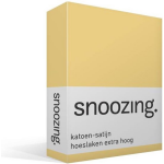 Snoozing - Katoen-satijn - Hoeslaken - Extra Hoog - 100x200 - - Geel