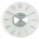 Nextime Wandklok Dia. 31 Cm, Glas, Stripe - Wit