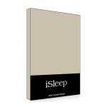 iSleep Topper Hoeslaken Perkal Katoen - Medium - 90x220 - Beige