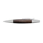 Balpen Faber Castell E-motion Chroom/donkerbruin Perenhout - Wit