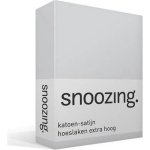 Snoozing - Katoen-satijn - Hoeslaken - Extra Hoog - 90x210 - - Grijs