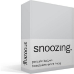 Snoozing - Hoeslaken - Percale Katoen - Extra Hoog - 90x210 - - Grijs