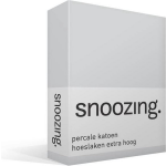 Snoozing - Hoeslaken - Percale Katoen - Extra Hoog - 160x220 - - Grijs