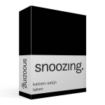 Snoozing - Katoen-satijn - Laken - Eenpersoons - 240x260 - - Zwart