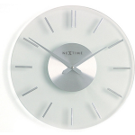 Nextime Wandklok Dia. 26 Cm, Glas, Stripe - Wit