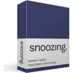 Snoozing - Katoen-satijn - Hoeslaken - Extra Hoog - 120x200 - Navy - Blauw