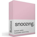 Snoozing - Katoen-satijn - Hoeslaken - Extra Hoog - 70x200 - - Roze