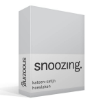 Snoozing - Katoen-satijn - Hoeslaken - 90x220 - - Grijs