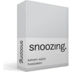 Snoozing - Katoen-satijn - Hoeslaken - 100x220 - - Grijs