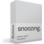 Snoozing - Katoen-satijn - Hoeslaken - 80x220 - - Grijs