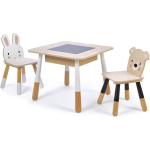 Tender Leaf Toys kindertafel met stoelen dierenthema junior hout