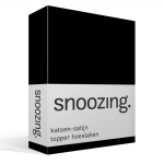 Snoozing - Katoen-satijn - Topper - Hoeslaken - 200x220 - - Zwart